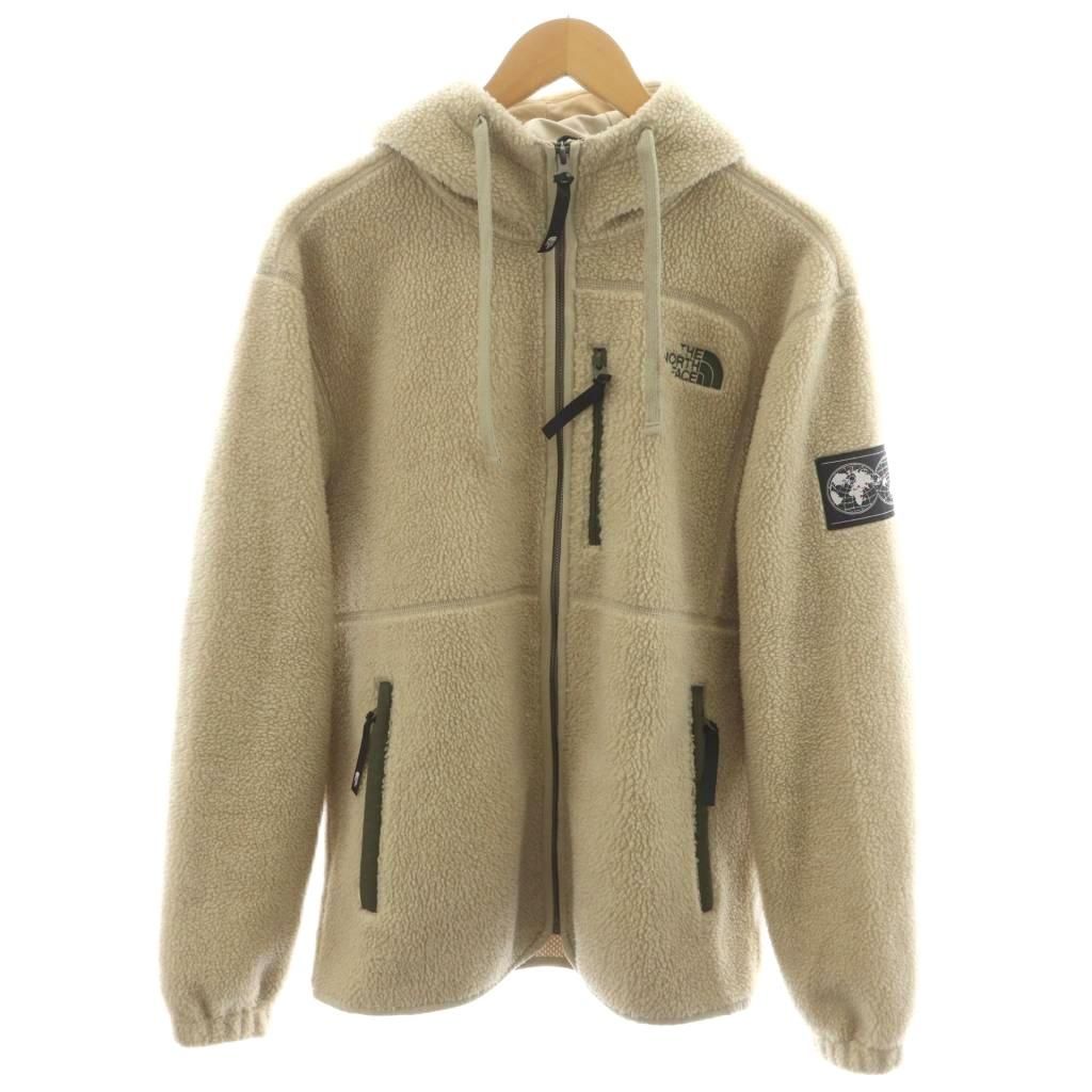 ザノースフェイス THE NORTH FACE fleece jacket フリースジャケット ロゴ 刺繍 アウター L ベージュ NJ4FL62A AN42 AA
