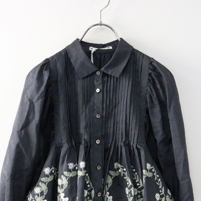 【おまけ付】 mina ミナペルホネン 2024SS 未使用 perhonen 刺繡 crown flower トップス