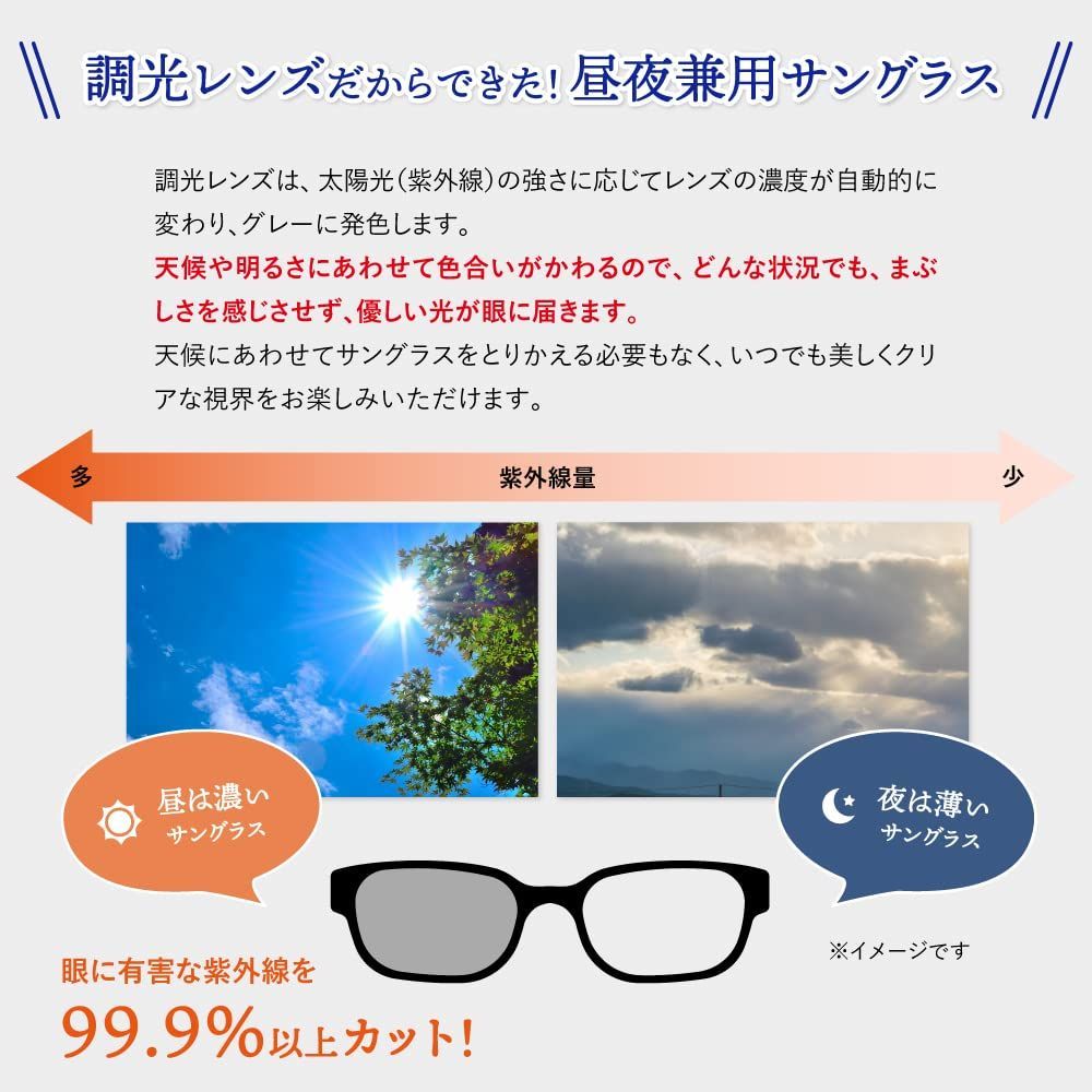 人気商品】日焼け 美肌 抑制 ドライブ メラニン 調光 メガネ 鯖江産