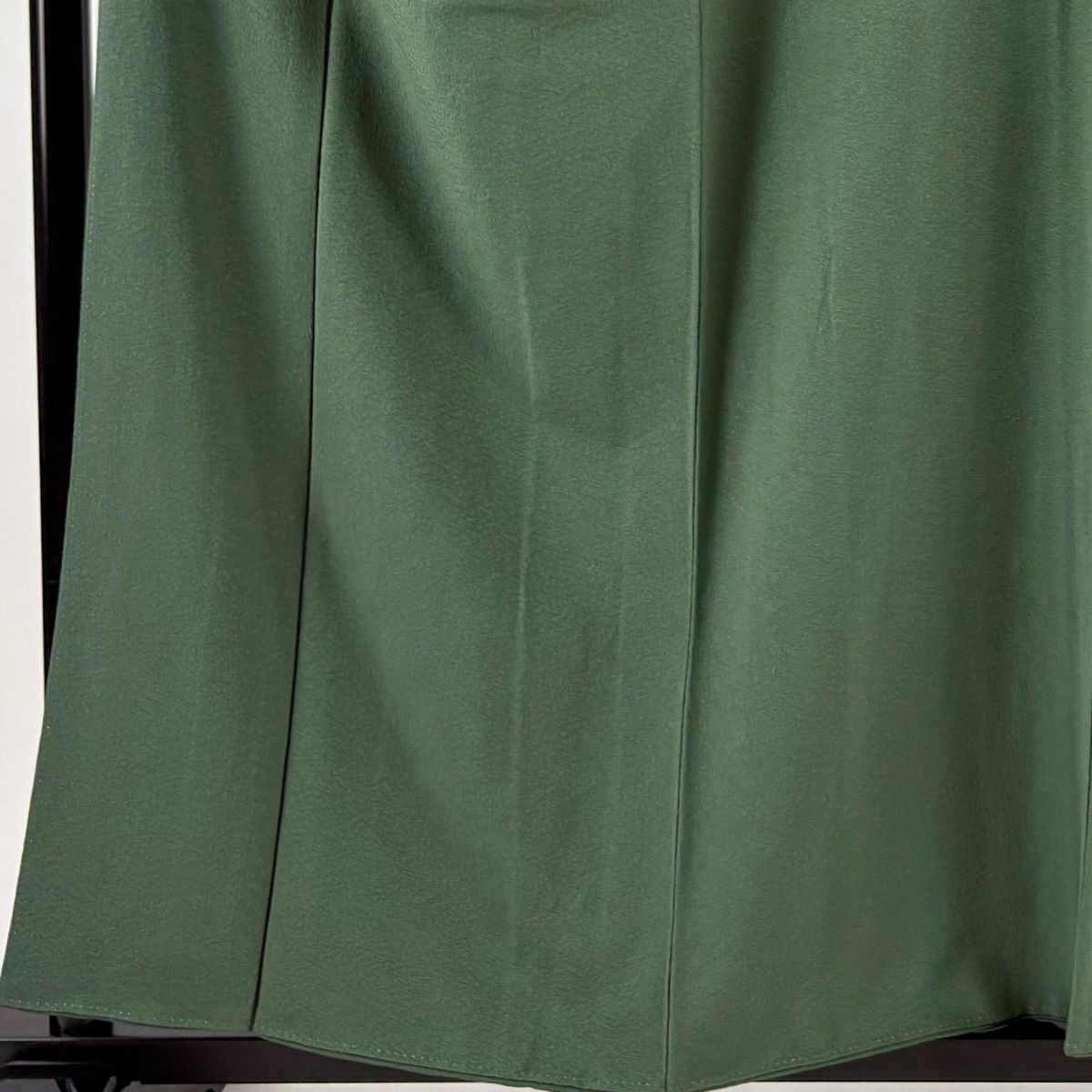 色無地 身丈158cm 裄丈67cm M 袷 草野一騎 落款 緑 正絹 名品 一つ紋