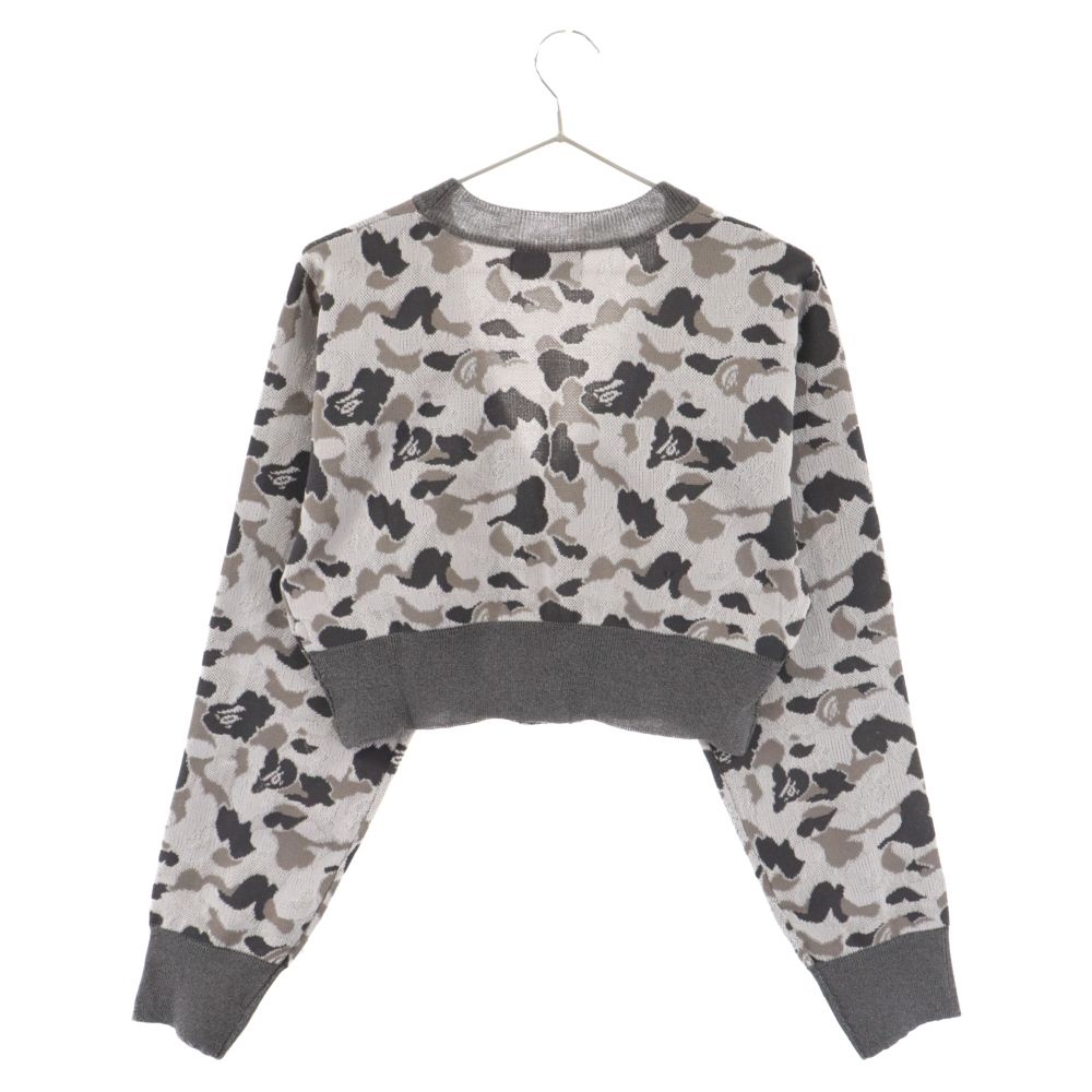 A BATHING APE (アベイシングエイプ) クロップド丈カモ柄ニット 