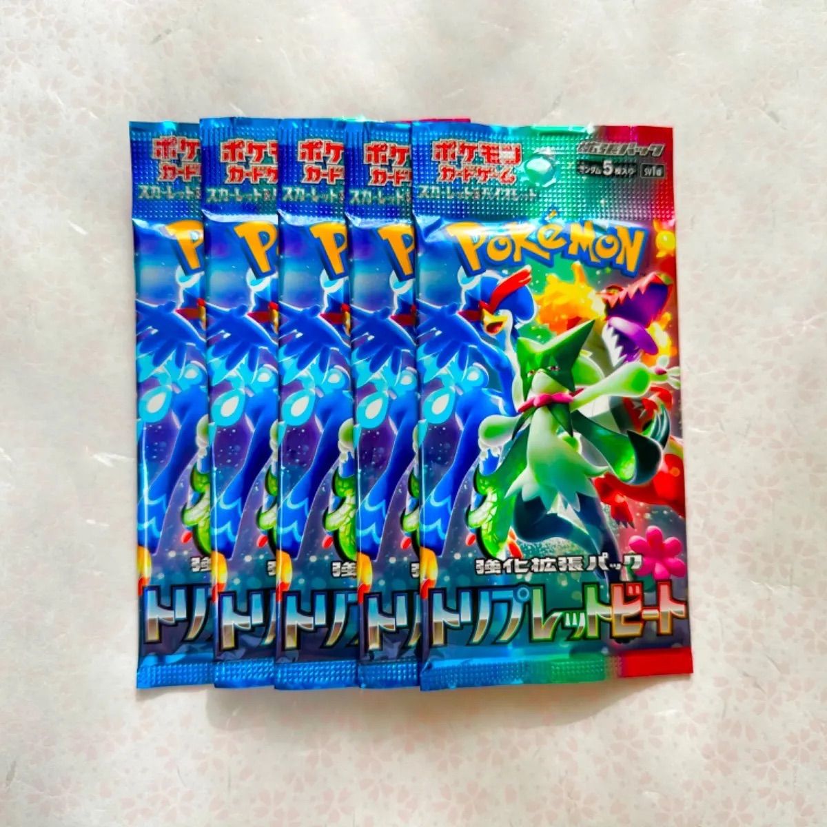 ポケモンカードゲーム　トリプレットビート　BOX 5セット　未サーチ　未開封 入手困難】トリプレットビート 5パック 未開封 ポケモンカード