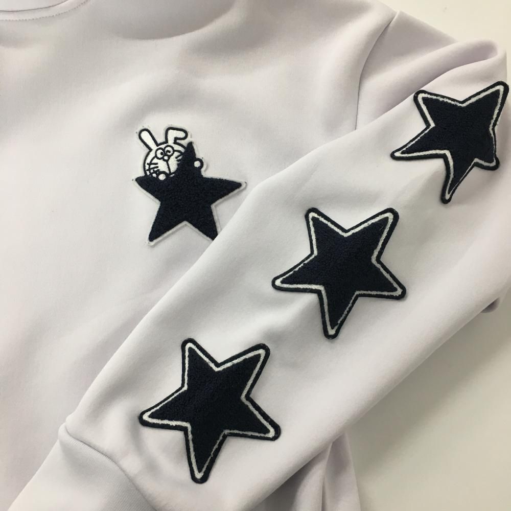 JACK BUNNY!! - 【美品】ジャックバニー×ドラえもん パーカー 白×ネイビー 袖星ワッペン レディース 2(L) ゴルフウェア 2023年モデル Jack Bunny reonard_1-240001175379