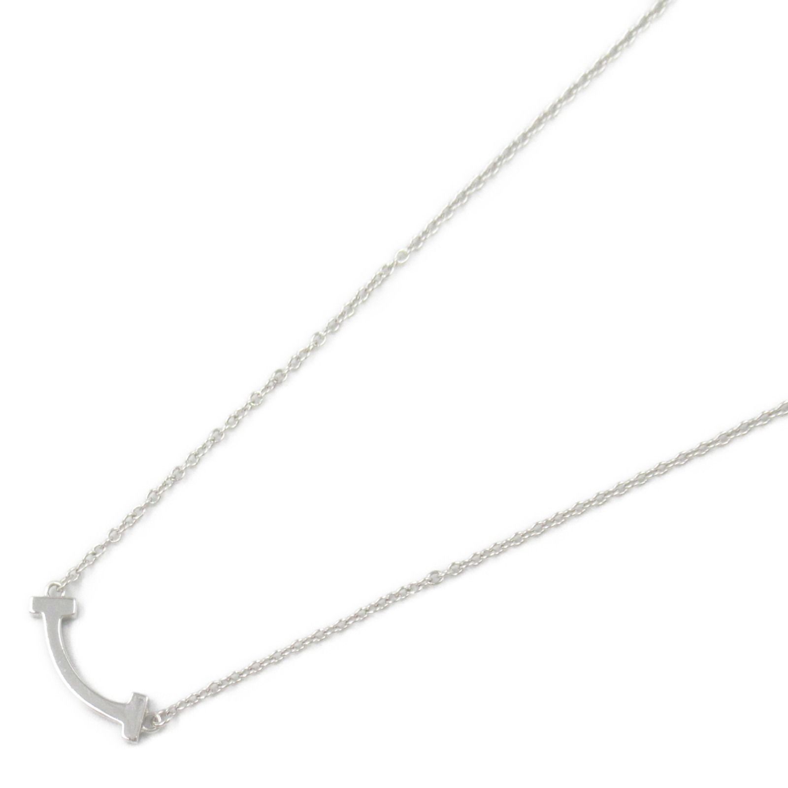 ティファニー TIFFANY＆CO ネックレス Tスマイル ミニ ネックレス 首回り40|45cm K18WG ホワイトゴールド Tスマイル ミニ ネックレス レディース Used A