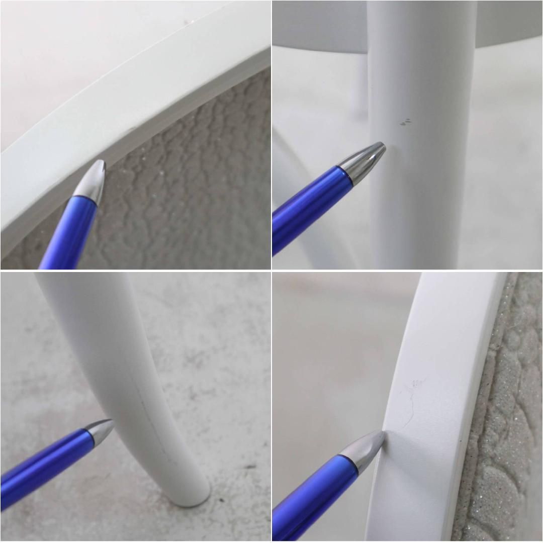 秋田木工 IDC大塚家具 No.701 ダイニングチェア 白 クロコ柄 ブナ材 275h02