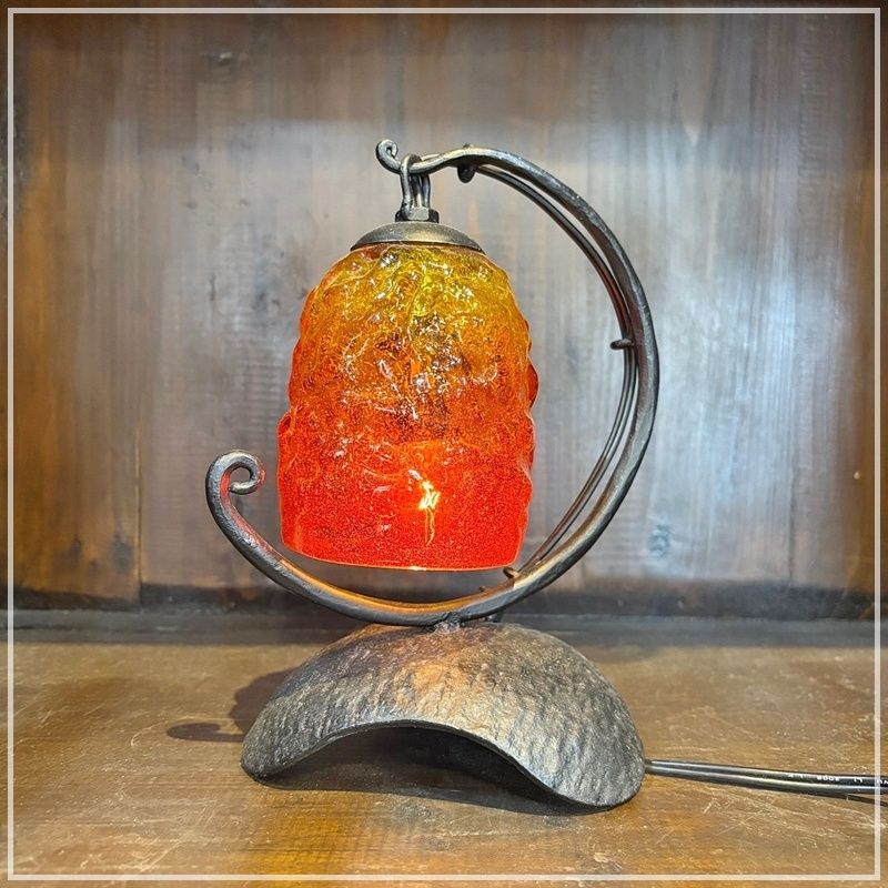 琉球ガラス テーブルランプ 卓上照明 高さ21cm ドーム型台座 ガラス