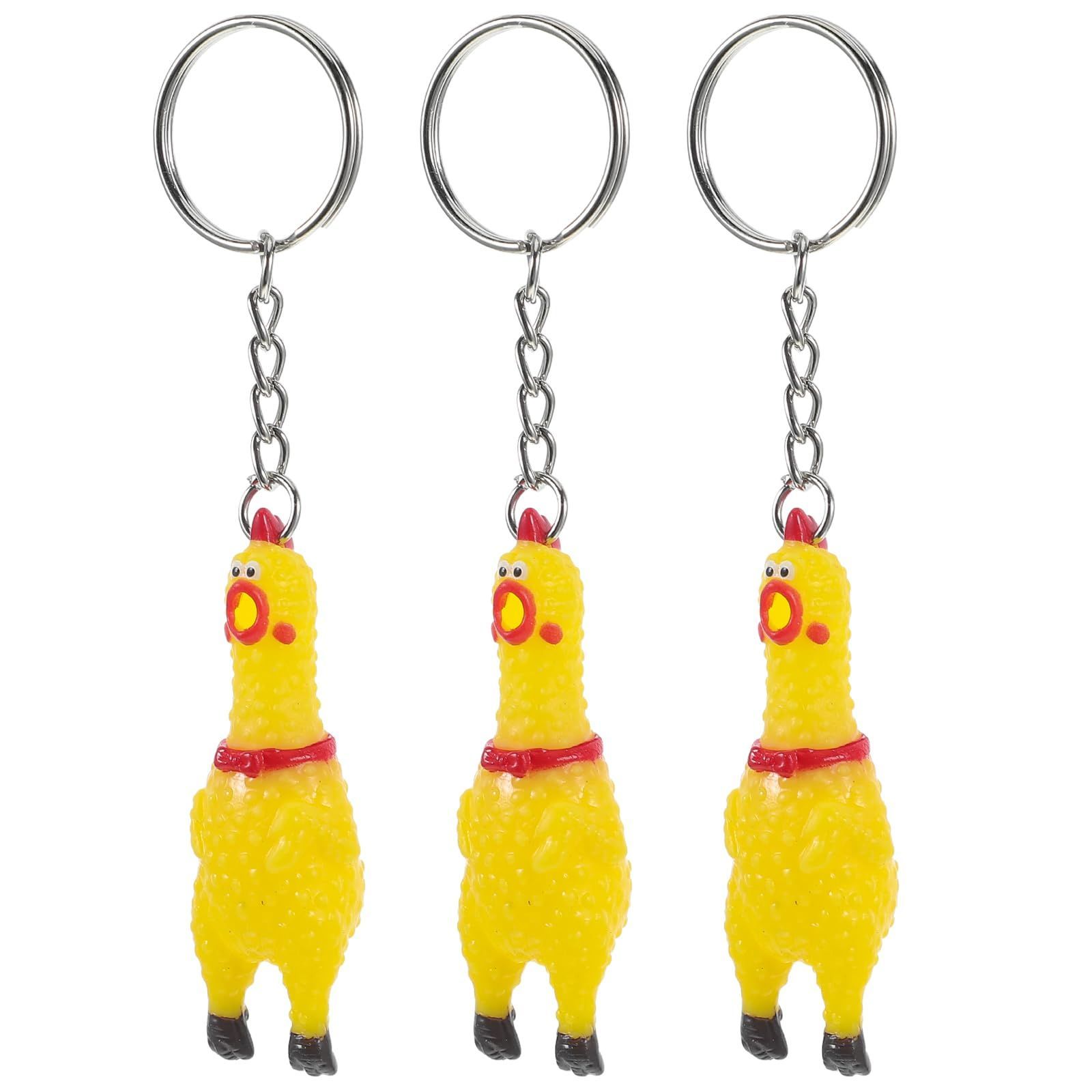 【新着商品】LIOOBO 15個 びっくりチキン シャウティングチキン ガーガーチキン チキン キーホルダー 叫ぶチキン ミニ チキン 叫ぶ 絶叫 面白ニワトリ 子供 大人 おもちゃ