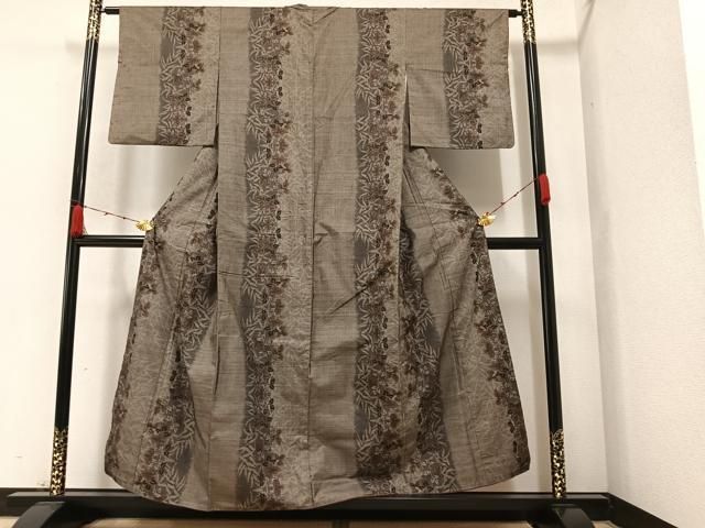 平和屋着物●本場大島紬　カタス7マルキ　エ霞花文　正絹　逸品　AABA6417ph 平和屋着物○本場大島紬 カタス7マルキ エ霞花文 正絹 逸品 AABA6417ph