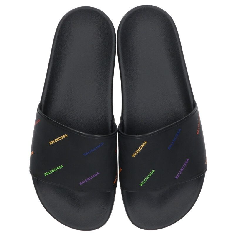 【バレンシアガ】メンズ Pool スライドサンダル BALENCIAGA - ブラック / メンズ POOL SLIDE サンダル | LATIN EVE
