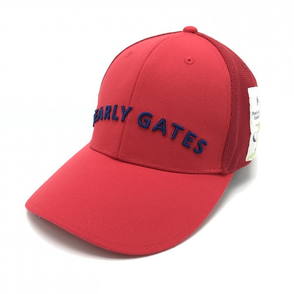 超 パーリーゲイツ キャップ レッド×ネイビー 立体ロゴ刺しゅう golf vegetarian FR ゴルフウェア モデル PEARLY GATES