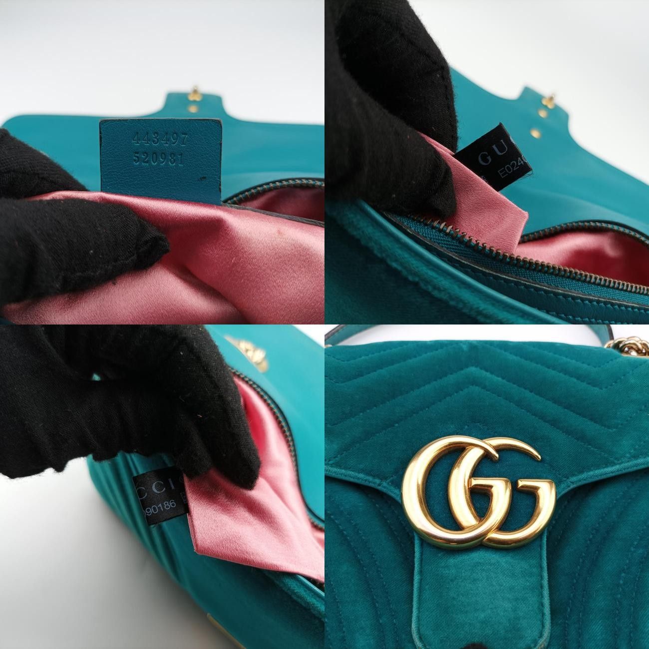 グッチGucciGGマーモントグリーンベロア443497E024090186