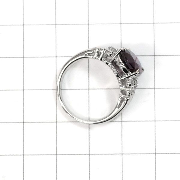 Pt900 ロードライトガーネット ダイヤモンド リング 5.70ct D0