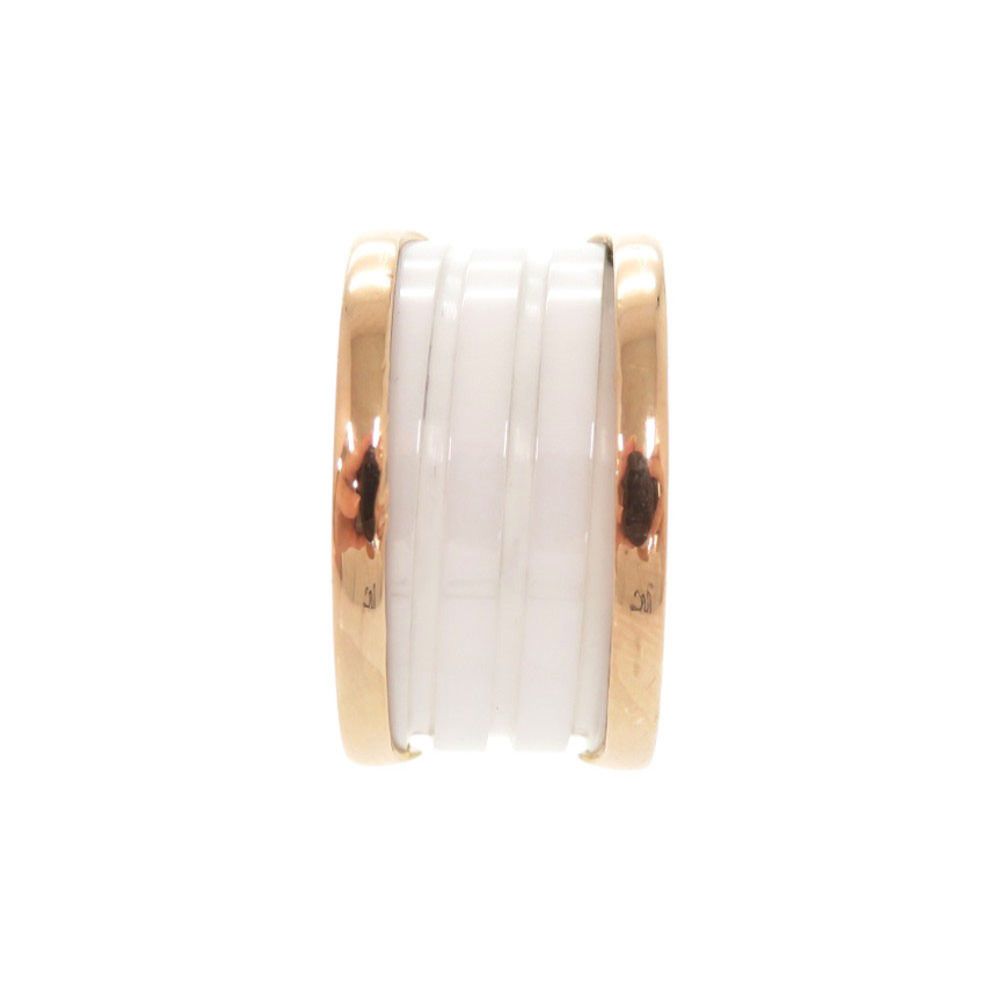 ブルガリ B-ZERO1 4バンド K18PG ホワイトセラミック 750PG 52 ピングゴールド リング 指輪 ジュエリー 0037 BVLGARI