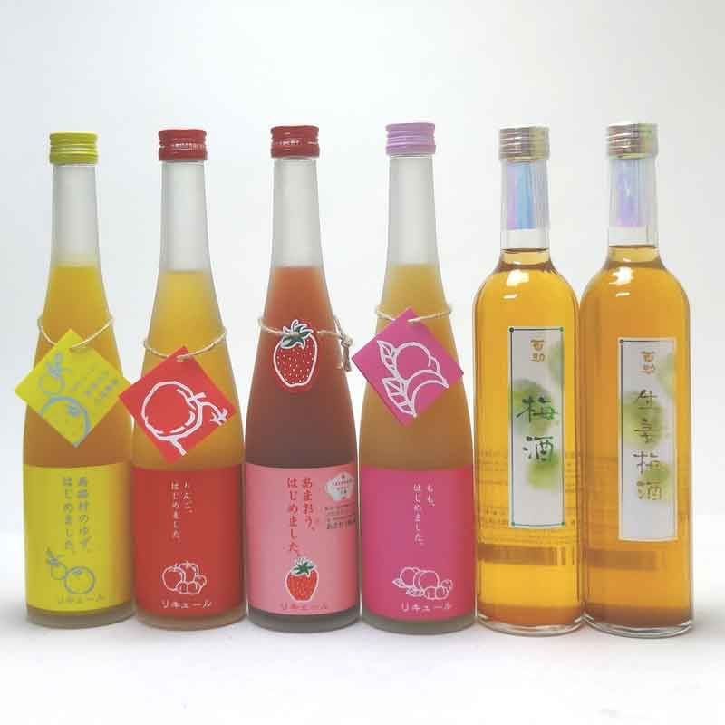 九州蔵果物梅酒6本セット もも梅酒 りんご梅酒 ゆず梅酒 あまおう梅酒 福岡県 百助梅酒 生姜梅酒 大分県 500ml×6本