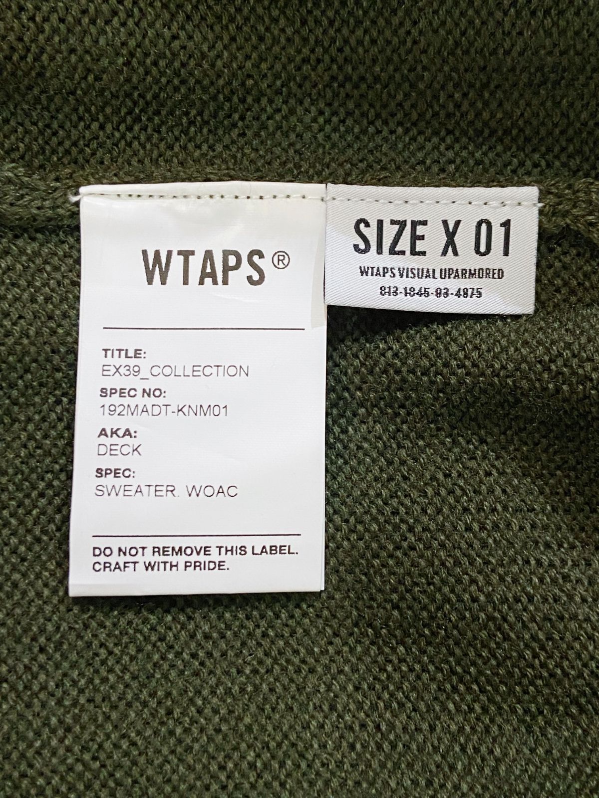 WTAPS｜ダブルタップス DECK SWEATER WOAC 192MADT-KNM01 クルー