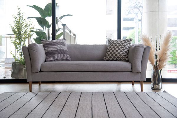 ロマンチック ソファ 3人掛け ライトグレー メーカー直送 ソファ 椅子 おすすめ 人気 おしゃれ インテリア 3人掛 ソファー 木フレーム Ｓバネ ウィービングベルト ポリエステル