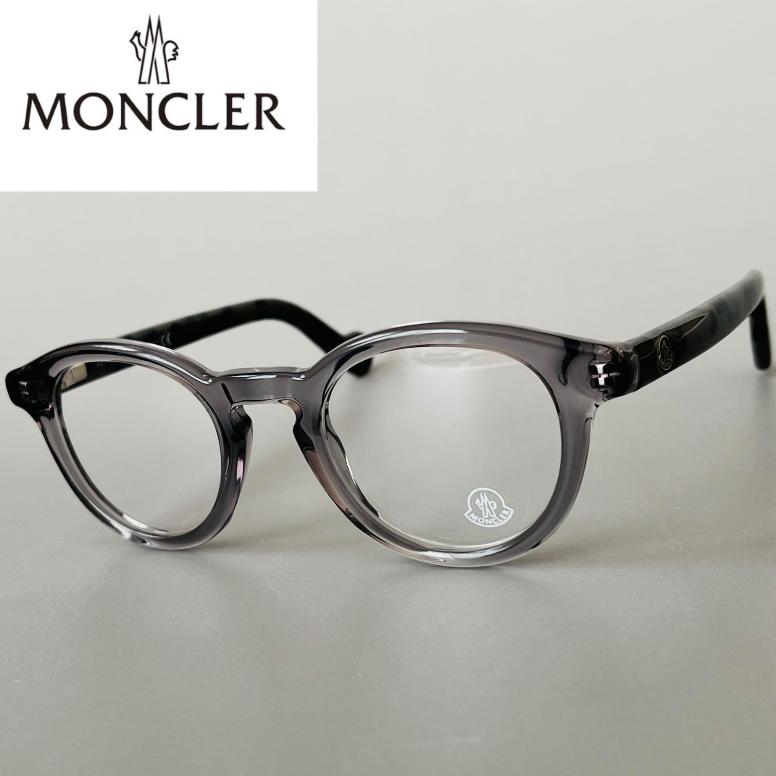 定番限定品MONCLER モンクレール グレー スケルトン 新品 めがね 眼鏡 小物