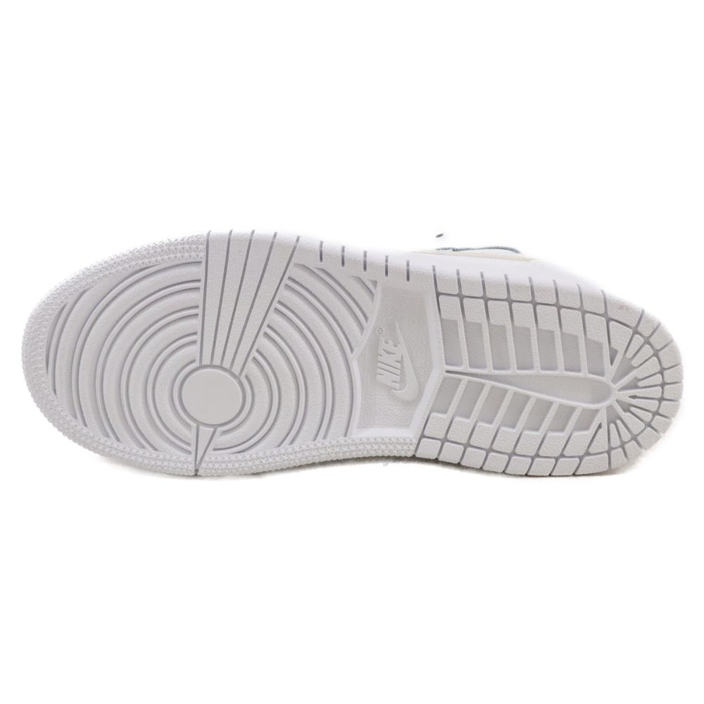 新品NIKE (ナイキ) PS Air Jordan 1 Mid Triple White エアジョーダン1 ミッド トリプルホワイト ミッドカットスニーカー キッズ 640734-130 ホワイト US12.5C/18.5cm 子供用 ファスナーブーツ