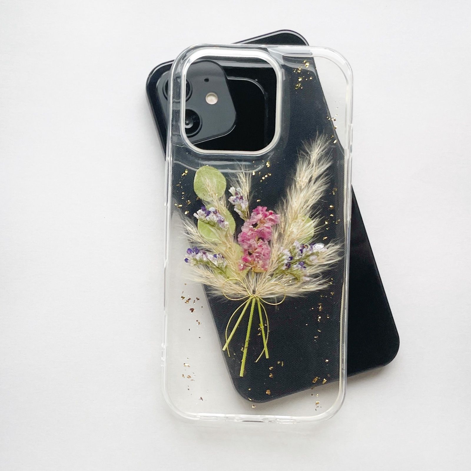iPhoneスマホケース 押し花スマホケース ハンドメイド りっちゃん様 