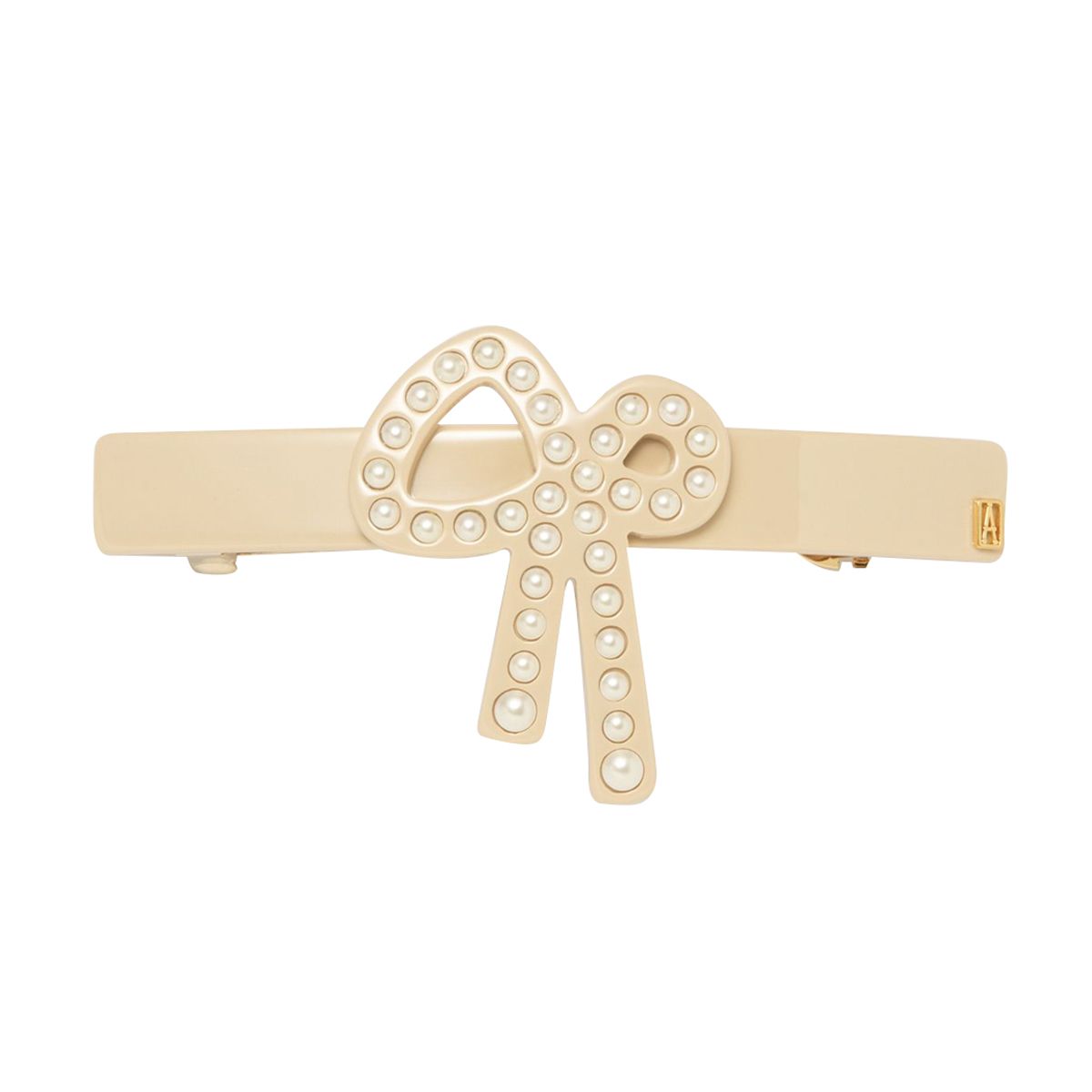 アレクサンドル ドゥ パリ ALEXANDRE DE PARIS ヘアアクセサリー バレッタ AA8 17818 02 S BEIGE 974 PERLE ATTITUDE リボン レディース ベージュ