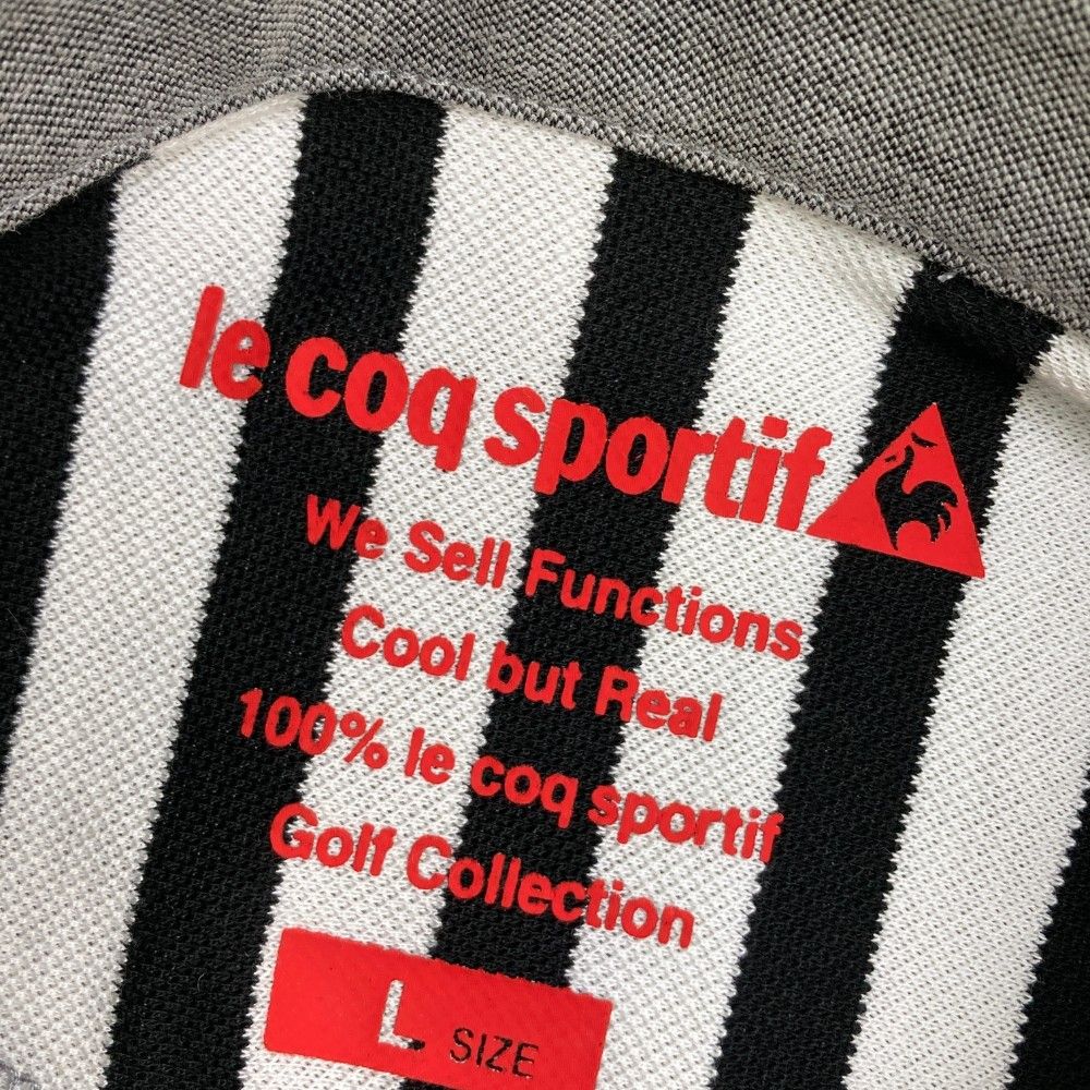 サイズ：L LE COQ GOLF ルコックゴルフ  長袖ポロシャツ ボタンダウン  グレー系 [240101363267]# ゴルフウェア レディース ストスト
