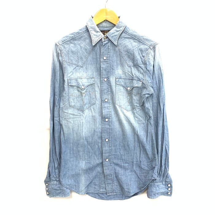 【中古品】RRL ダブルアールエル ウエスタンデニムシャツ 長袖シャツ トップス ブランド 古着 サイズ：XS カラー：インディゴ メンズ 【145-250112-gm-40-fuz】