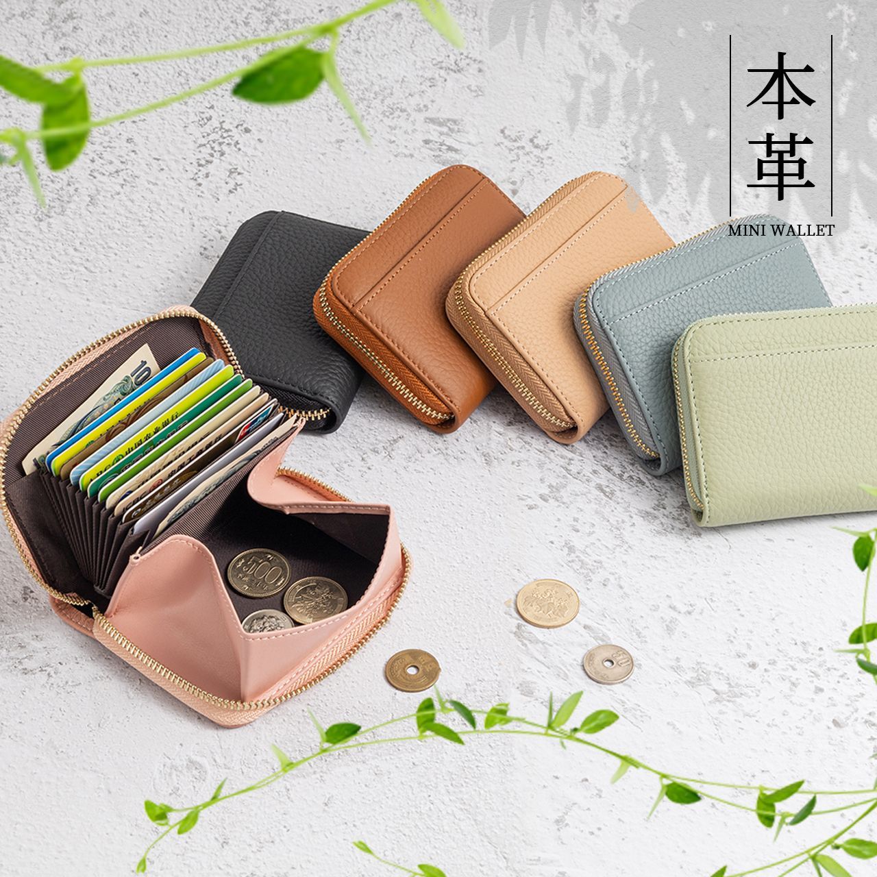二つ折り財布 新品未使用 本革 メンズ 大容量 コンパクト 折り畳み 