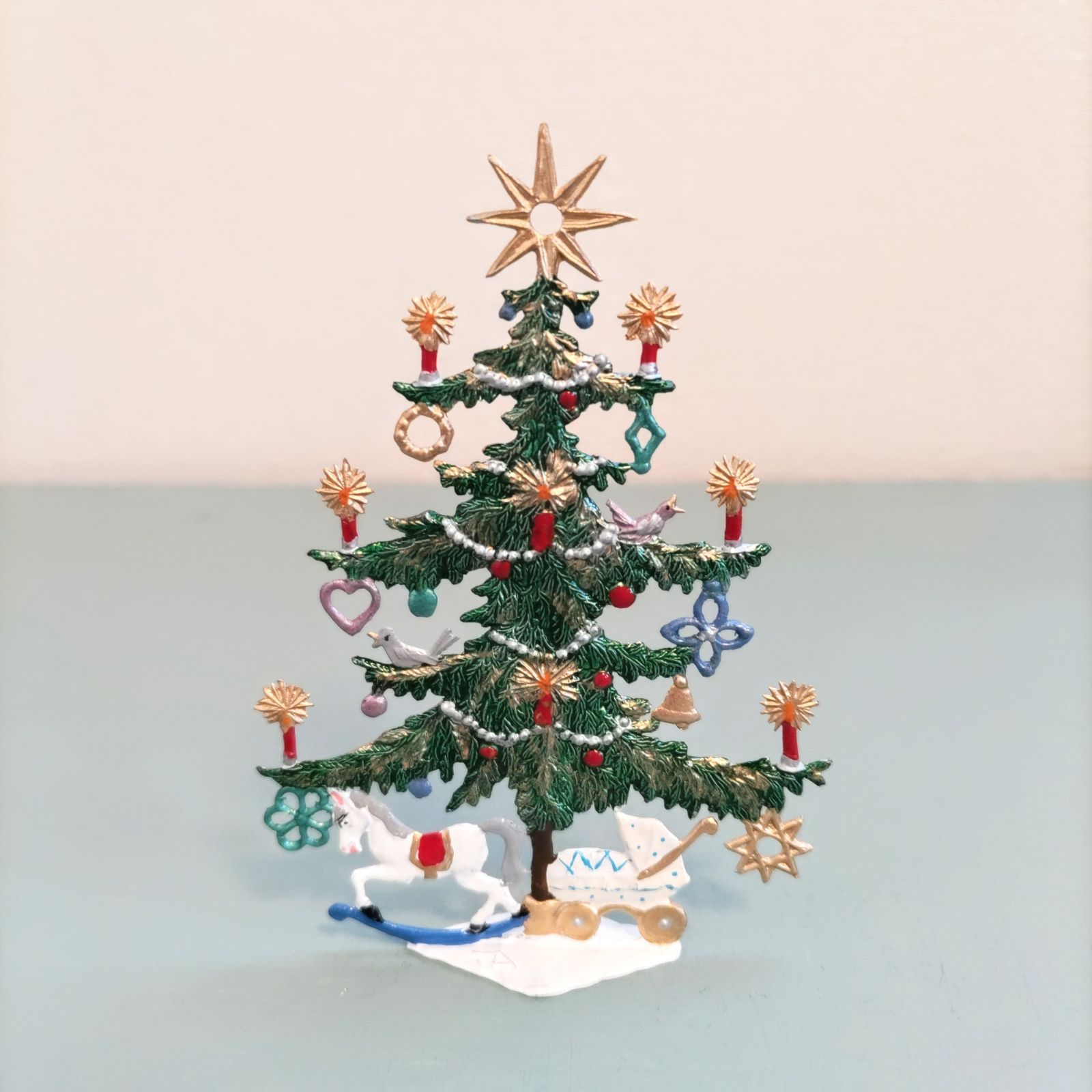 ドイツ 錫のクリスマスツリーB 大 工芸品 スタンド ドイツ雑貨