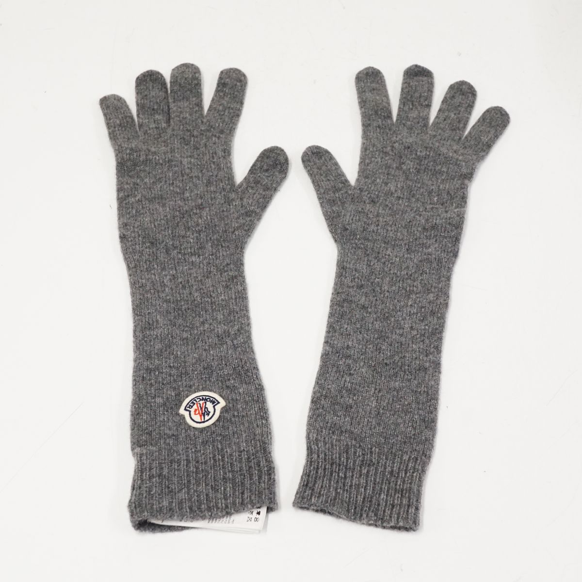 手袋 MONCLER モンクレール USED美品 ニット グローブ グレー X6004