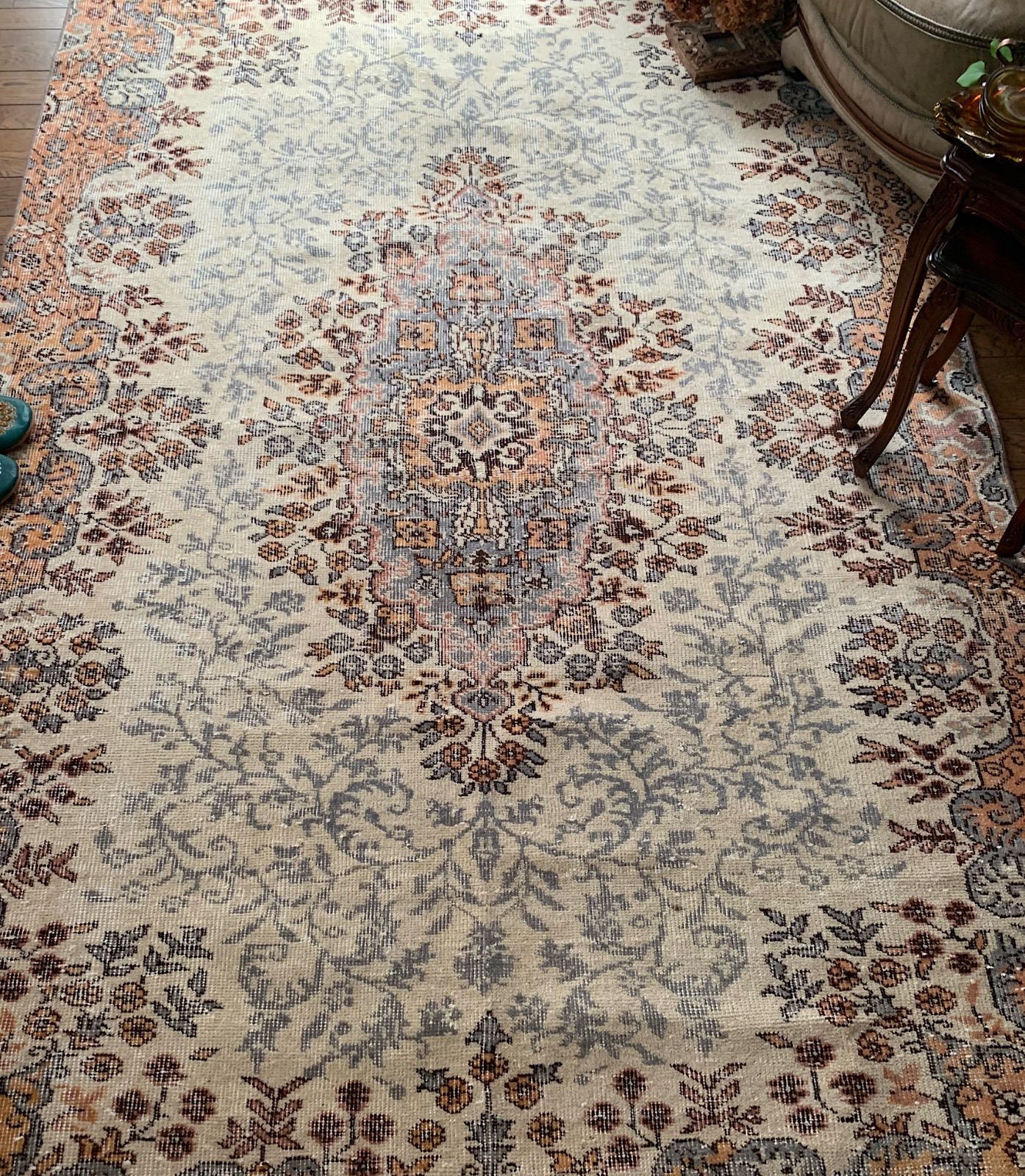 特大超大判 274×160 マンダリンオレンジ トルコヴィンテージラグ