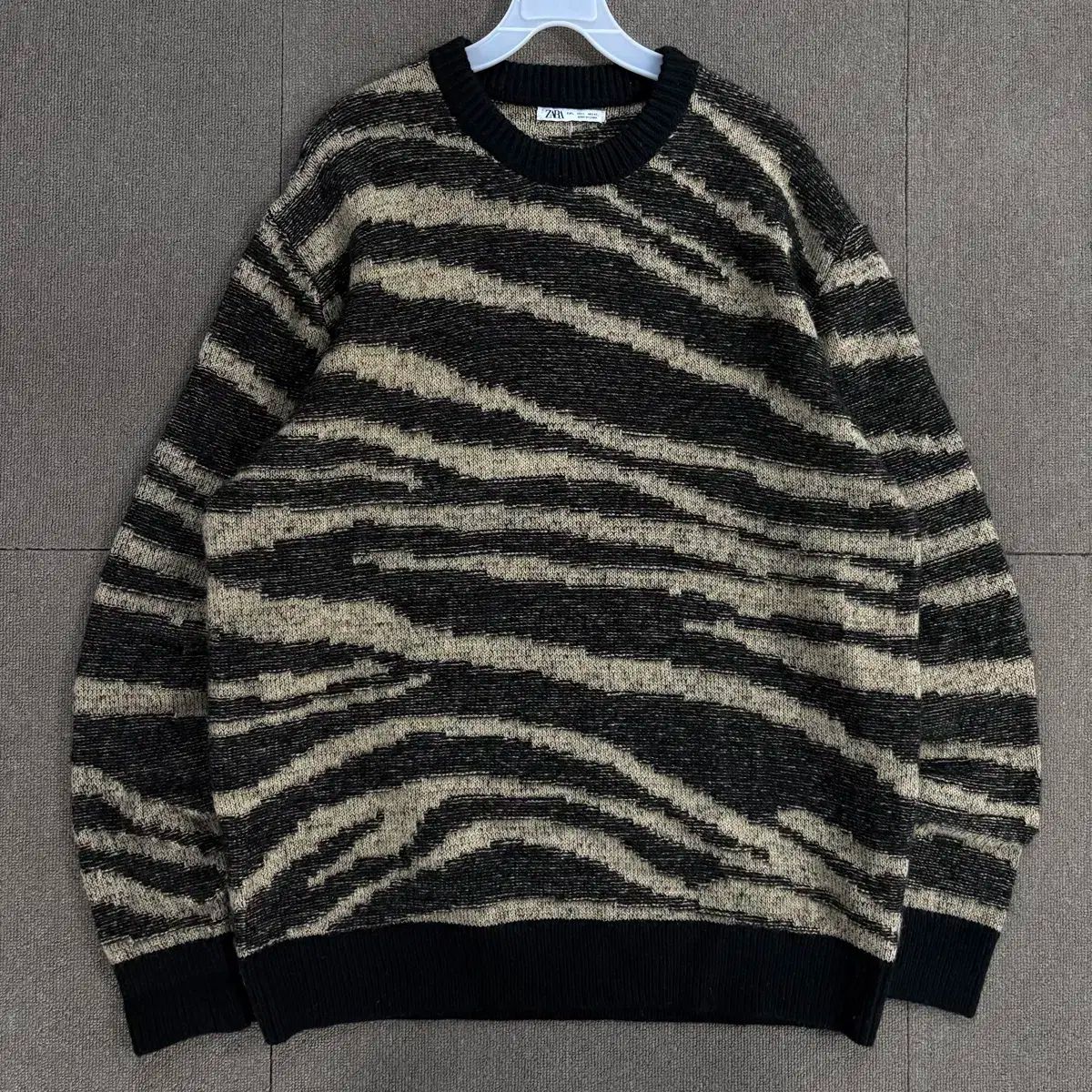 ZARA(ザラ) オーバーサイズ パターン ニット セーター L
