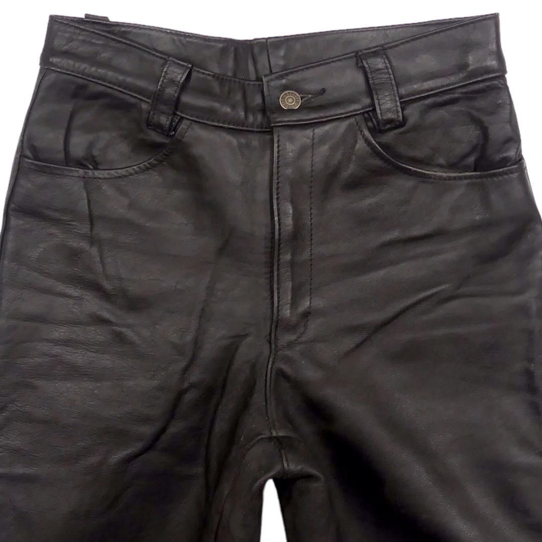 オープラン W32 レザーパンツ メンズ 黒 本革 ライダース ロック