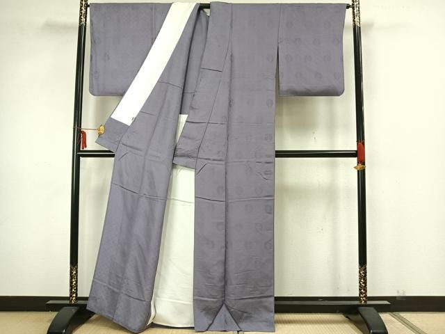 平和屋着物□本草木染作家 瑞寶 色無地 舞花地紋 銀朱色 正絹 逸品