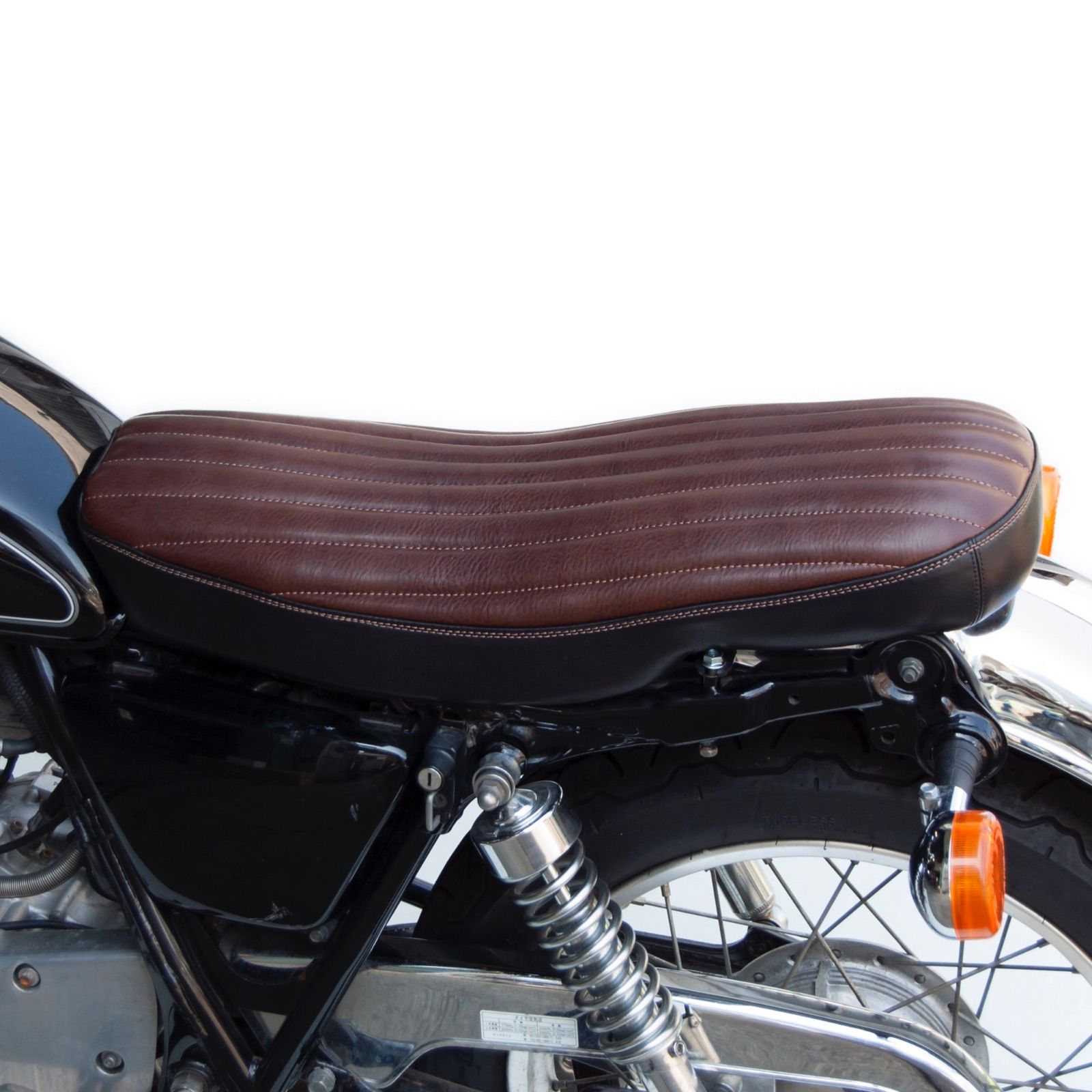 SR400/500用 本革シート ブラウン×ブラック MOTOR ROCK (MR-SM016B