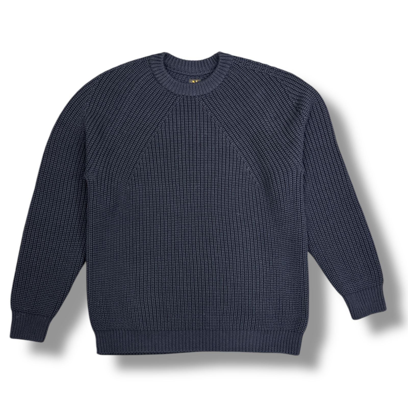 参考上代28600円 BATONER 24AW SIGNATURE CREW NECK シグネチャー クルーネック ニット セーター バトナー BN-24FM-037 ネイビー 2  84722A3