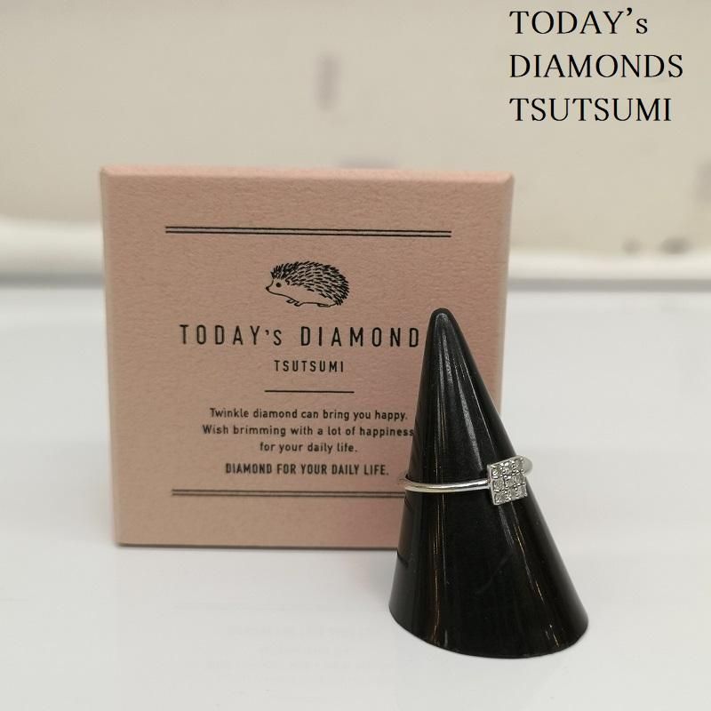古着 アクセサリー 指輪 TODAY s DIAMONDS TSUTSUMI ダイヤモンド K18WG リング 0.11カラット 7号