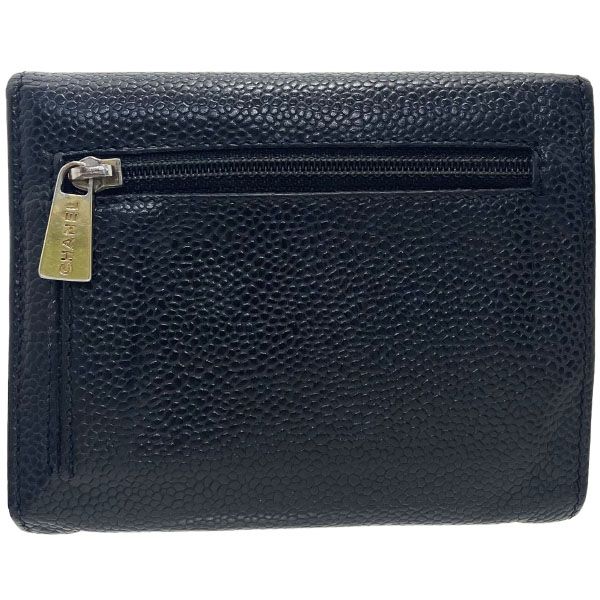 シャネル 財布 ココマーク 三つ折り財布 キャビアスキン レザー 革 ブラック 黒 A 13226 CHANEL CC コンパクト財布 ミニ財布 ミニウォレット ウォレット サイフ レディース 女性