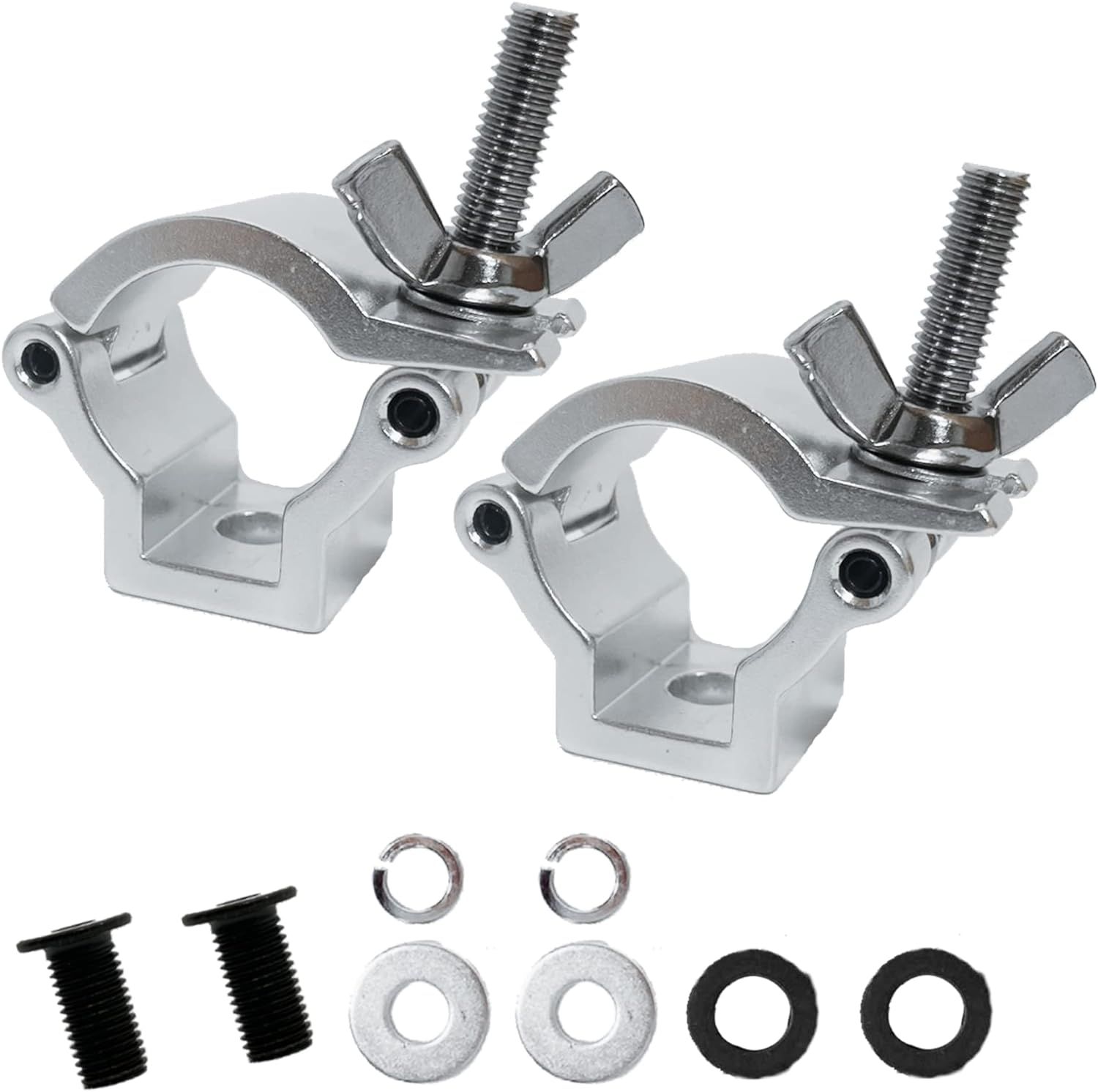 ROOOCYY スコップホルダー 汎用 固定 4WD オフロード クロカン 背面 取り付け (シルバー) 2個セット 改良ボルト