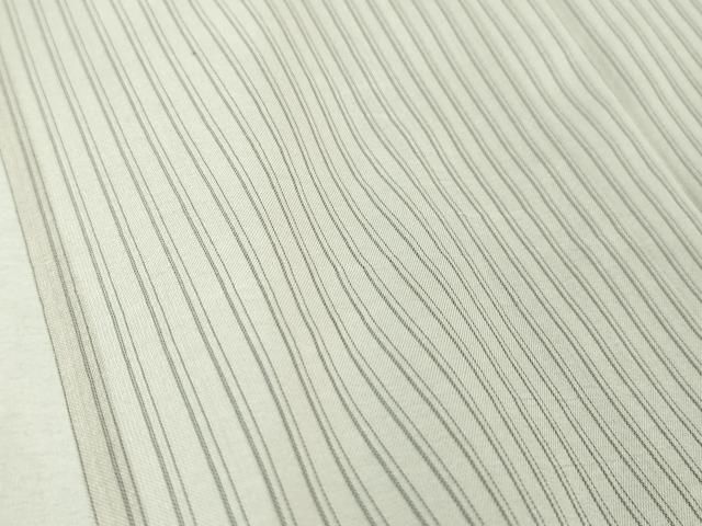 平和屋本店□極上 夏物 駒上布 夏柿渋 縞 柿渋工房 粋渋庵 桜鼠色地