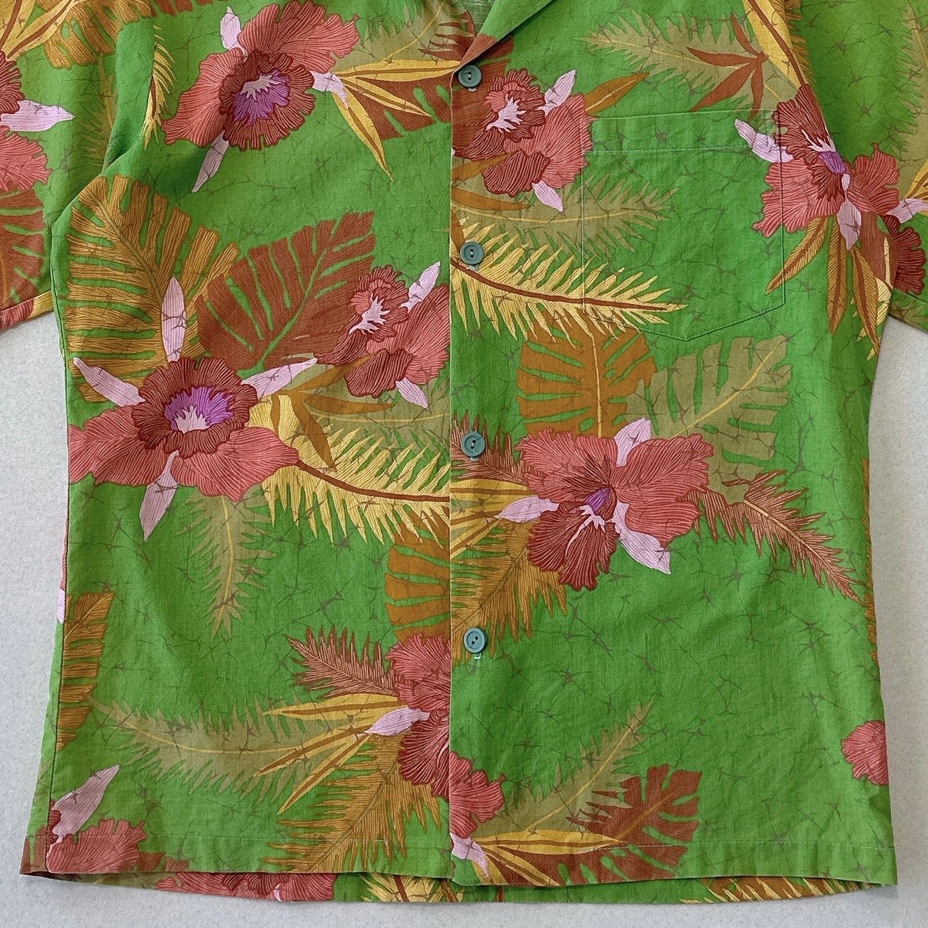 HAWAII ALOHA「ヤシの木・レトロカー・サーフボード」アロハシャツL HAWAII ALOHA「ヤシの木・レトロカー・サーフボード」アロハ