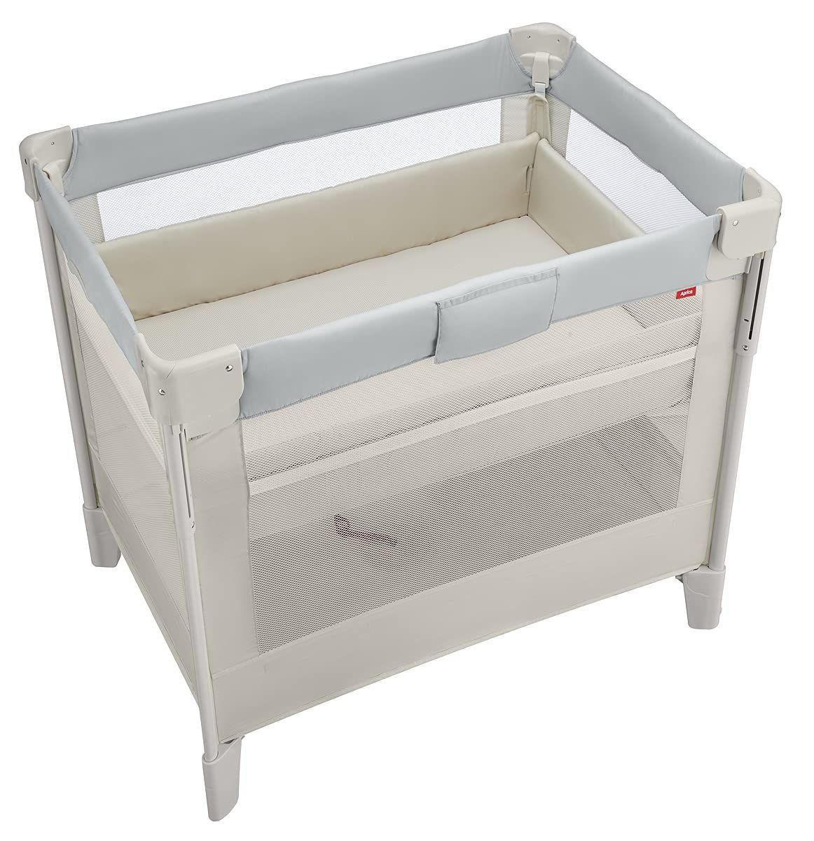 アップリカ ココネルエアー 折り畳みベビーベッド ホワイトグレー アップリカ ココネルエアー ホワイトグレー 折り畳みベビーベッド美