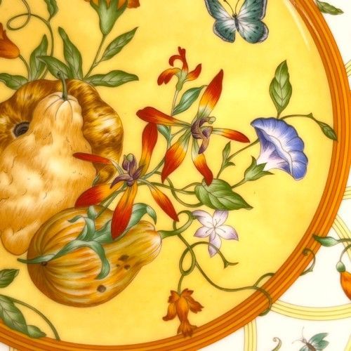 HERMES エルメス シエスタ プレート 19.2cm 陶器 オレンジ イエロー