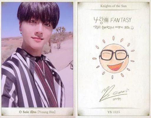 中古】コレクションカード(男性) SF9/YOUNG BIN(ヨンビン)/枠白・裏面