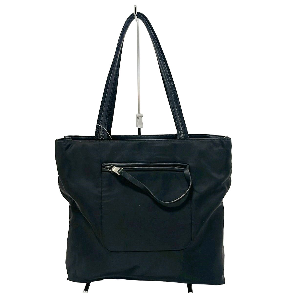【PRADA】プラダ ナイロン トートバッグ BR4371 Prada Tote Bag BR4371 Blue Navy blue Leather Nylon ref