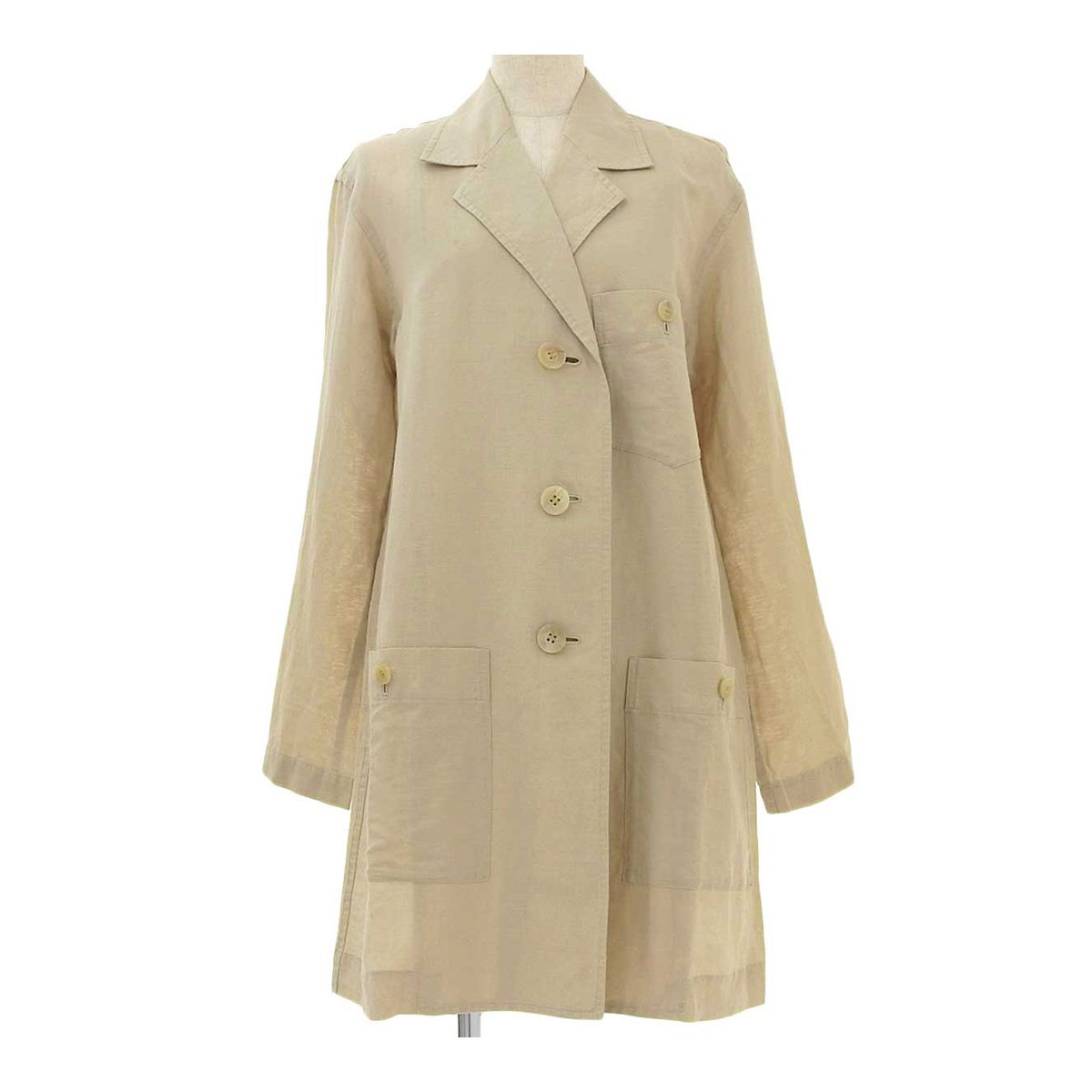 イッセイミヤケ リネン サマージャケット レディース ベージュ ISSEY  