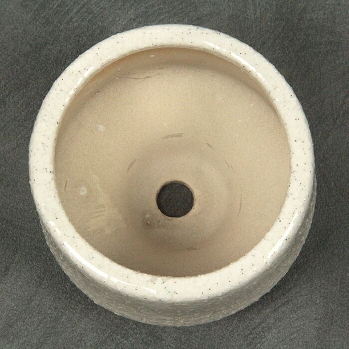 【新品】直径10.5cm 植木鉢 おしゃれ 松帆 まつほ 白系 S 受皿付 貫入 室内 屋内 多肉植物 サボテン 植物 苔玉 小さい鉢
