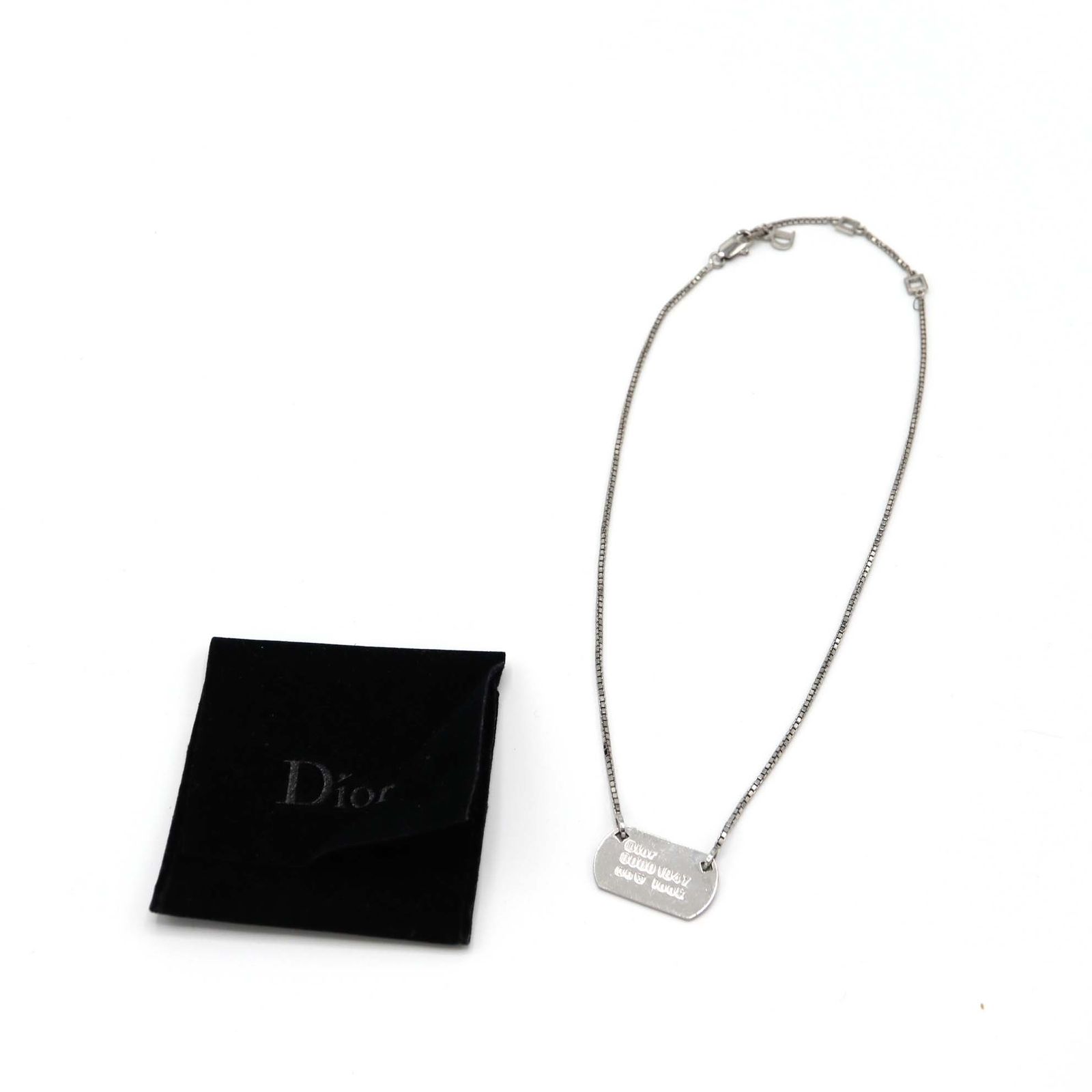 Christian Dior ディオール ネックレス プレート ドッグタグ シルバー