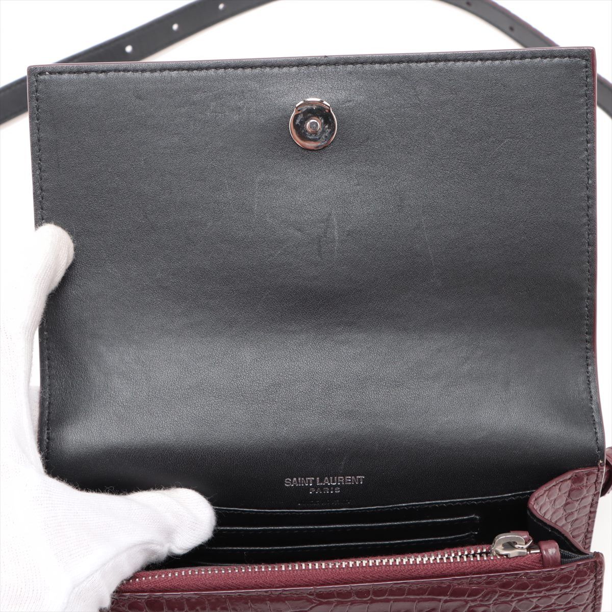 【美品】サンローラン　クロコダイル　ボディバッグ　ウエストポーチ　トートバッグ SAINT LAURENT サンローラン ボディバッグ クロコダイル 美品】サン