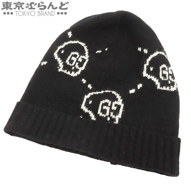 103018939 グッチ GUCCI ゴースト ニット帽 ブラック 黒 ウール