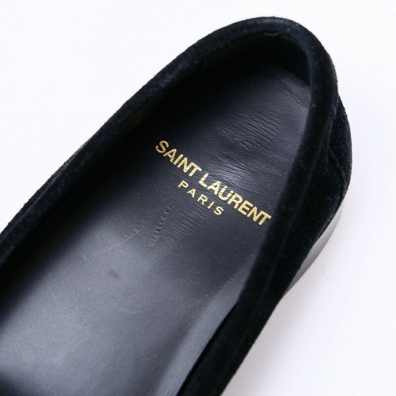 ■未使用品■SAINT LAURENT PARIS サンローラン パリ《649012》 スエードレザー ローファー 靴 サイズ37（23.0cm相当）ブラック イタリア製 20231128/GO8156